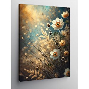 Kanvas Tablo Sarı Çiçek Ve Gün Batımı 100x140 cm