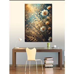 Kanvas Tablo Sarı Çiçek Ve Gün Batımı 100x140 cm