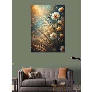 Kanvas Tablo Sarı Çiçek Ve Gün Batımı 100x140 cm