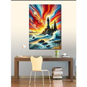 Kanvas Tablo Fırtınalı Deniz Ve Parlak Güneş 100x140 cm