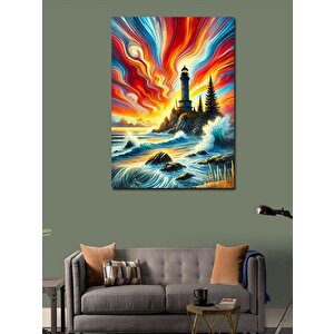 Kanvas Tablo Fırtınalı Deniz Ve Parlak Güneş 100x140 cm