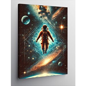 Kanvas Tablo Uzayda Astronot Figürü 50x70 cm