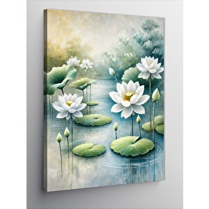 Kanvas Tablo Nilüfer Çiçekleri Ve Sükunet 50x70 cm