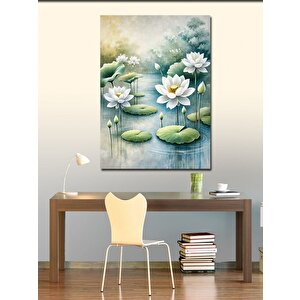 Kanvas Tablo Nilüfer Çiçekleri Ve Sükunet 50x70 cm