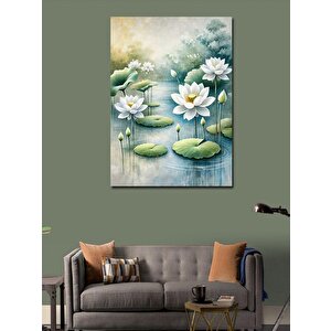 Kanvas Tablo Nilüfer Çiçekleri Ve Sükunet 50x70 cm