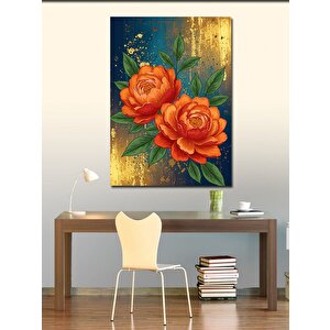 Kanvas Tablo Turuncu Çiçekler Ve Zarafet 50x70 cm