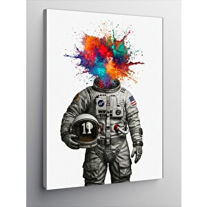 Kanvas Tablo Soyut Astronot Ve Renk Cümbüşü 50x70 cm