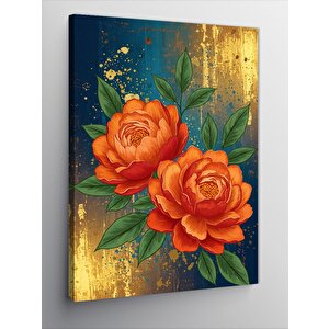 Kanvas Tablo Turuncu Çiçekler Ve Zarafet 70x100 cm