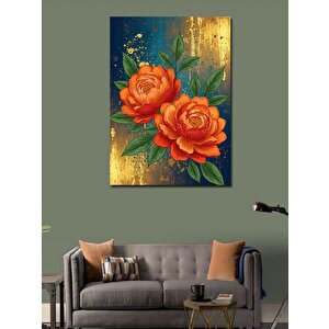 Kanvas Tablo Turuncu Çiçekler Ve Zarafet 70x100 cm