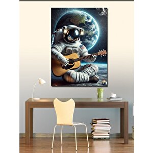 Kanvas Tablo Ayda Gitar Çalan Astronot 100x140 cm