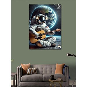 Kanvas Tablo Ayda Gitar Çalan Astronot 100x140 cm