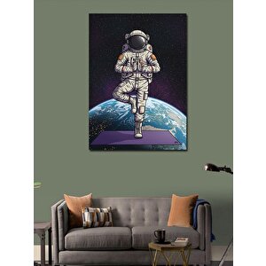Kanvas Tablo Astronot Ve Dünya Manzarası 100x140 cm