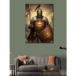 Kanvas Tablo Ortaçağ Savaşçısı Ve Güneş Kalkanı 50x70 cm