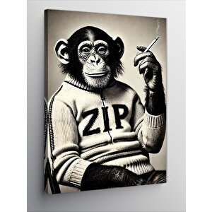 Kanvas Tablo Sigara İçen Maymun 50x70 cm