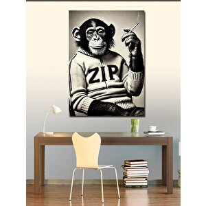 Kanvas Tablo Sigara İçen Maymun 50x70 cm