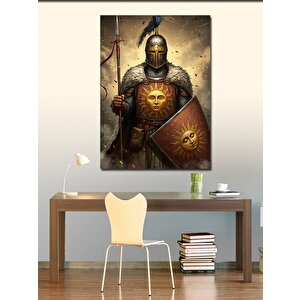 Kanvas Tablo Ortaçağ Savaşçısı Ve Güneş Kalkanı 100x140 cm