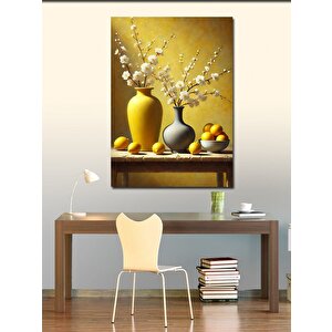 Kanvas Tablo Vazoda Beyaz Çiçekler 50x70 cm