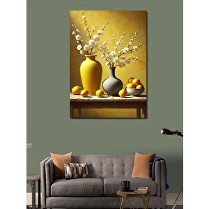 Kanvas Tablo Vazoda Beyaz Çiçekler 50x70 cm