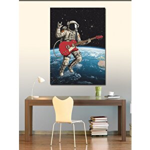 Kanvas Tablo Uzayda Gitar Çalan Astronot 70x100 cm