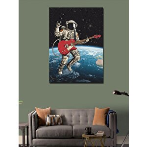 Kanvas Tablo Uzayda Gitar Çalan Astronot 100x140 cm