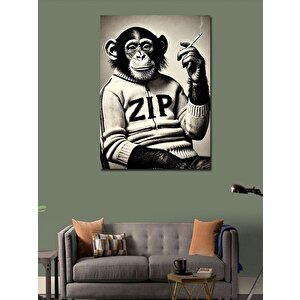 Kanvas Tablo Sigara İçen Maymun 100x140 cm