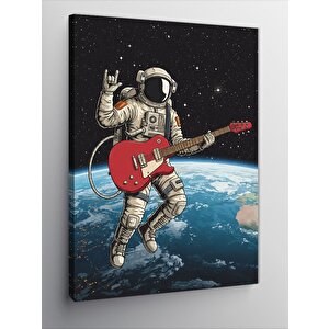 Kanvas Tablo Uzayda Gitar Çalan Astronot 50x70 cm
