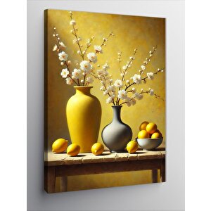 Kanvas Tablo Vazoda Beyaz Çiçekler 70x100 cm