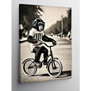 Kanvas Tablo Bisiklet Süren Maymun 100x140 cm