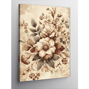 Kanvas Tablo Vintage Çiçek Deseni 100x140 cm