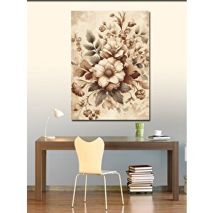 Kanvas Tablo Vintage Çiçek Deseni 100x140 cm
