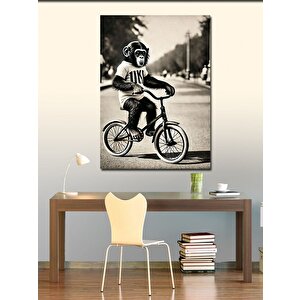 Kanvas Tablo Bisiklet Süren Maymun 50x70 cm