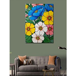 Kanvas Tablo Renkli Çiçek Deseni Ve Doğa 100x140 cm