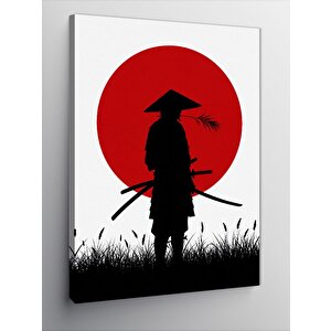 Kanvas Tablo Güneşin Altında Samuray Silueti 100x140 cm