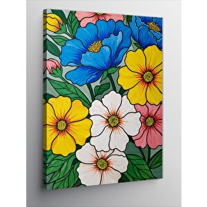 Kanvas Tablo Renkli Çiçek Deseni Ve Doğa 70x100 cm