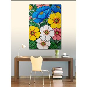 Kanvas Tablo Renkli Çiçek Deseni Ve Doğa 70x100 cm