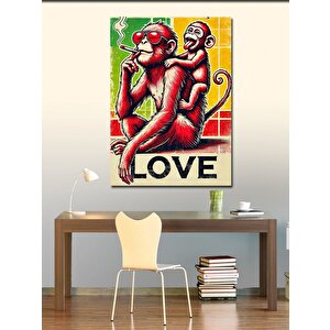 Kanvas Tablo Maymunlar Ve Sevgi 50x70 cm