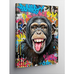Kanvas Tablo Renkli Maymun Çizimi 100x140 cm