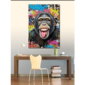 Kanvas Tablo Renkli Maymun Çizimi 100x140 cm