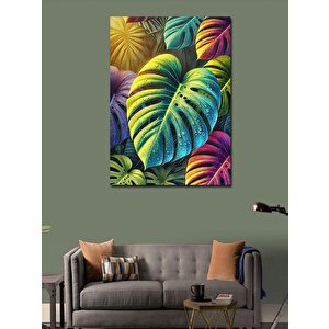 Kanvas Tablo Renkli Tropikal Yapraklar 100x140 cm