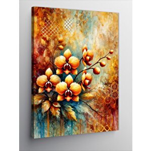 Kanvas Tablo Altın Çiçek Tasarımı 100x140 cm