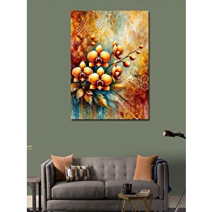 Kanvas Tablo Altın Çiçek Tasarımı 100x140 cm
