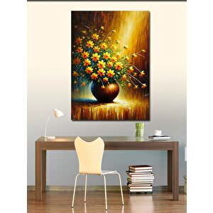 Kanvas Tablo Vazoda Sarı Çiçekler 100x140 cm