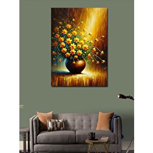 Kanvas Tablo Vazoda Sarı Çiçekler 100x140 cm