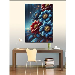 Kanvas Tablo Kırmızıo Ve Mavi Renkli Çiçek 100x140 cm