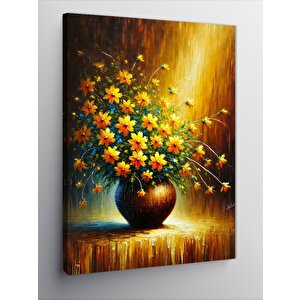 Kanvas Tablo Vazoda Sarı Çiçekler 50x70 cm