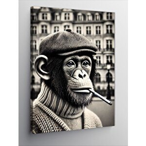 Kanvas Tablo Şapkalı Maymun 100x140 cm
