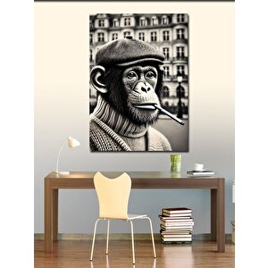 Kanvas Tablo Şapkalı Maymun 100x140 cm