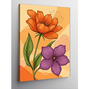 Kanvas Tablo Turuncu Çiçek Ve Bahar 70x100 cm