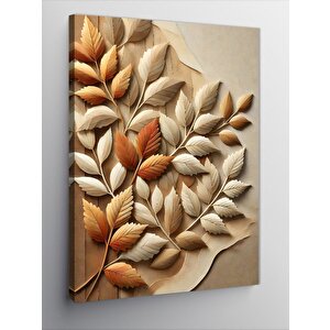 Kanvas Tablo Altın Yaprak Motifi 100x140 cm