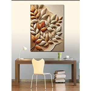 Kanvas Tablo Altın Yaprak Motifi 100x140 cm